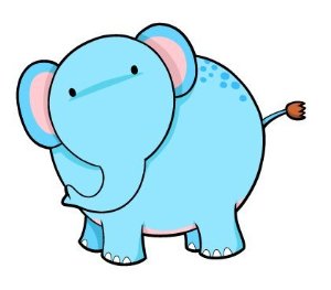 Amazon.com - Children's Wall Decals - Cartoon Baby Blue Elephant ...