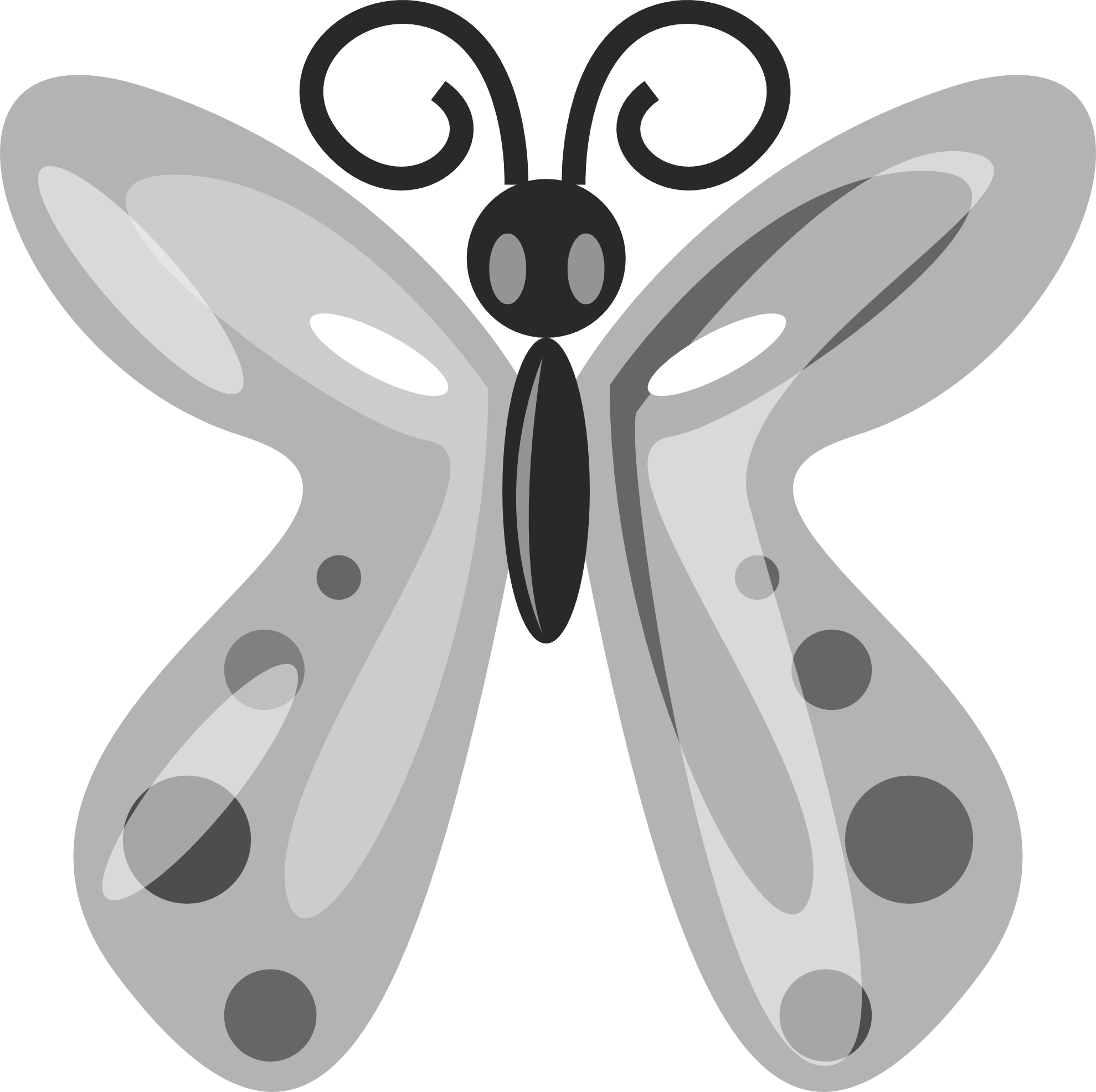 778 views Butterfly 14 Black White Line Art SVG Inkscape Adobe Illustrator ...
