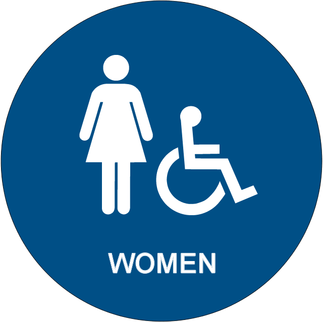 CA Title 24 Handicap Accessible Womens ADA Restroom Signs