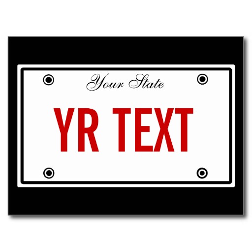License Plate Cards, License Plate Card Templates, Postage ...