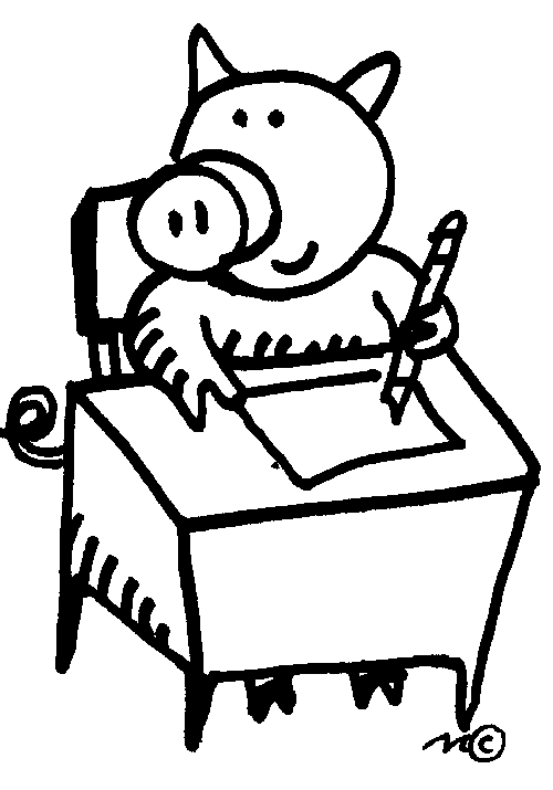pig at desk - Clip Art Gallery
