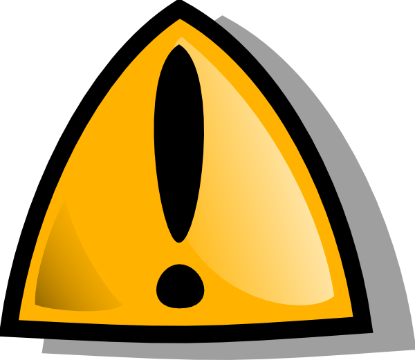 Warning Sign Orange Rounded clip art Free Vector