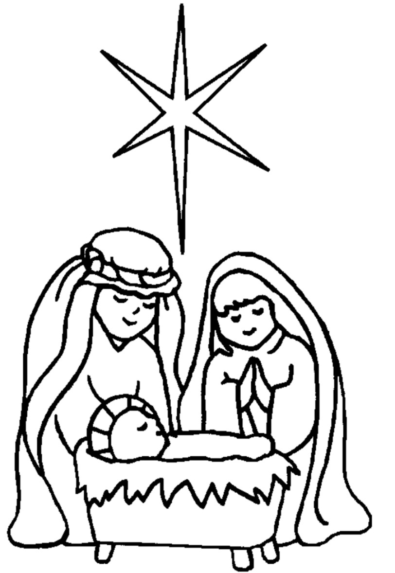 free black and white nativity scene clipart - photo #7