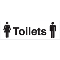 Rigid Plastic Sign - Ladies and Gents toilets - 150 x 450mm ...