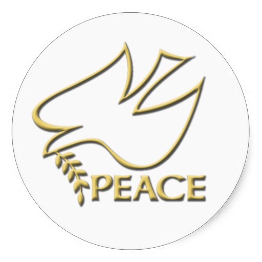 Peace Dove Peace Sign Round Sticker from Zazzle.