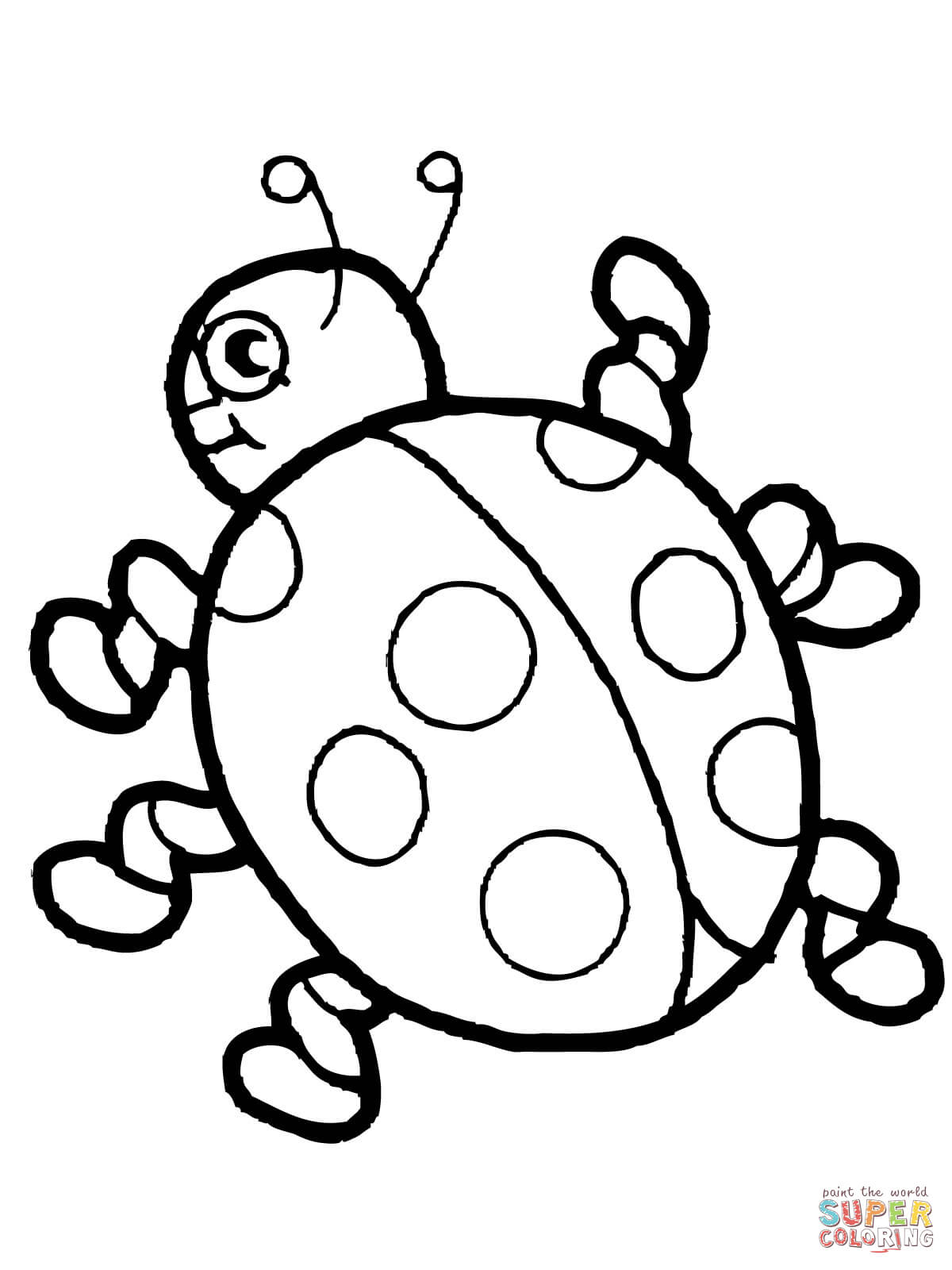 Cute Ladybug coloring page | Free Printable Coloring Pages