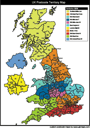 UK Postcode Maps and UK County Map Colouring Software
