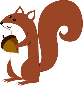Squirrel Clipart Image - A Squirrel Holding An Acorn