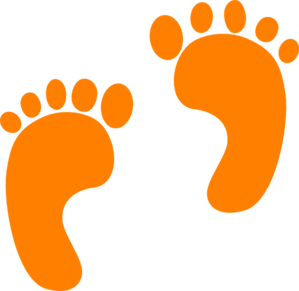 Baby Footprints Orange Clipart