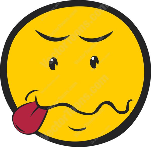 Cartoon Clipart: Focused Concentrating Smiley Face With Tongue Out ...