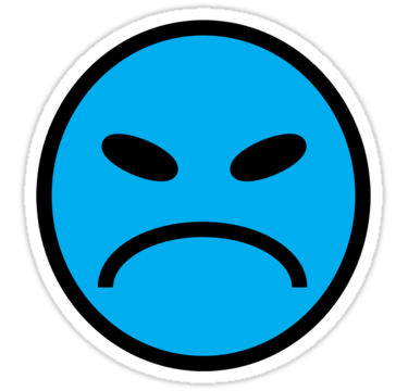 angry face blue" Stickers by red-rawlo | Redbubble