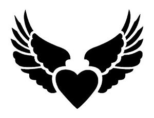 heart with wings stencil for Airbrush Tattoo craft Art | eBay