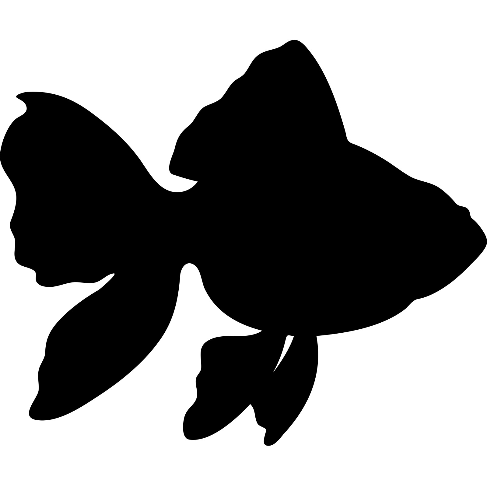 Tropical fish clipart silhouette