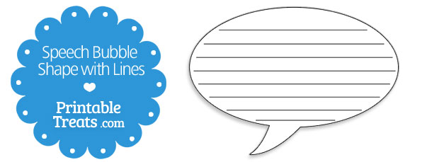 Printable Speech Bubble Shape with Lines — Printable Treats.com