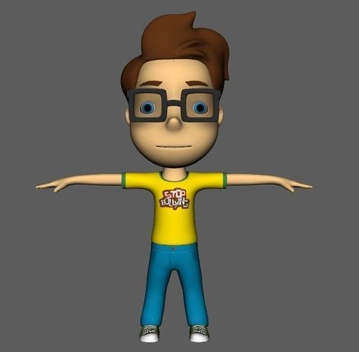 613 views 3D model Cartoon character boy VR / AR / low-poly OBJ FBX MA MB ...