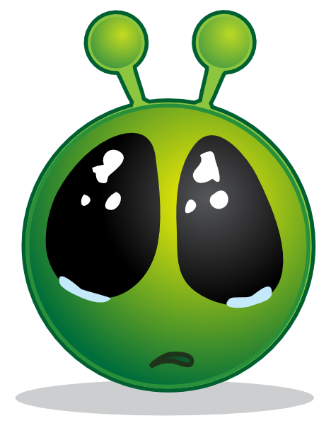 Smiley Green Alien Big Eyes Clip Art - vector clip ...