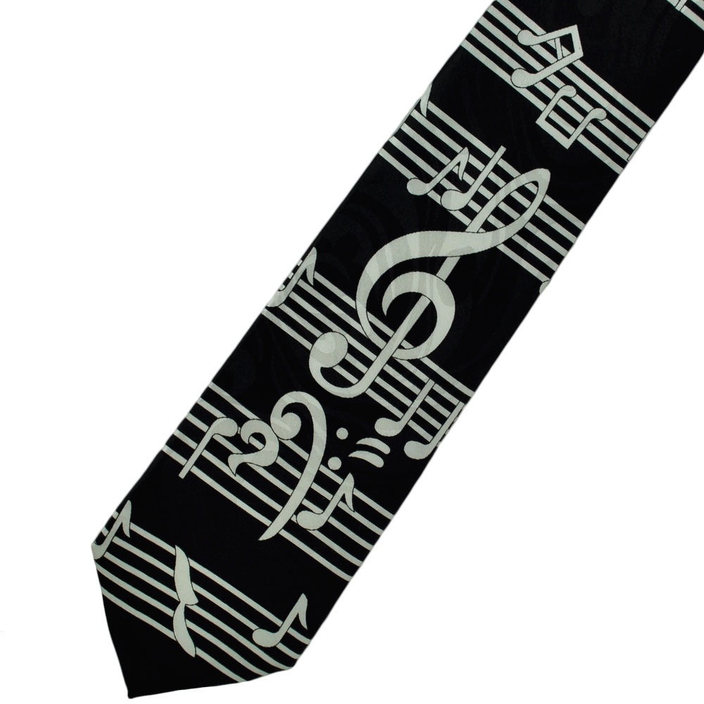 Black & White Music Notes Novelty Tie - from Ties Planet UK