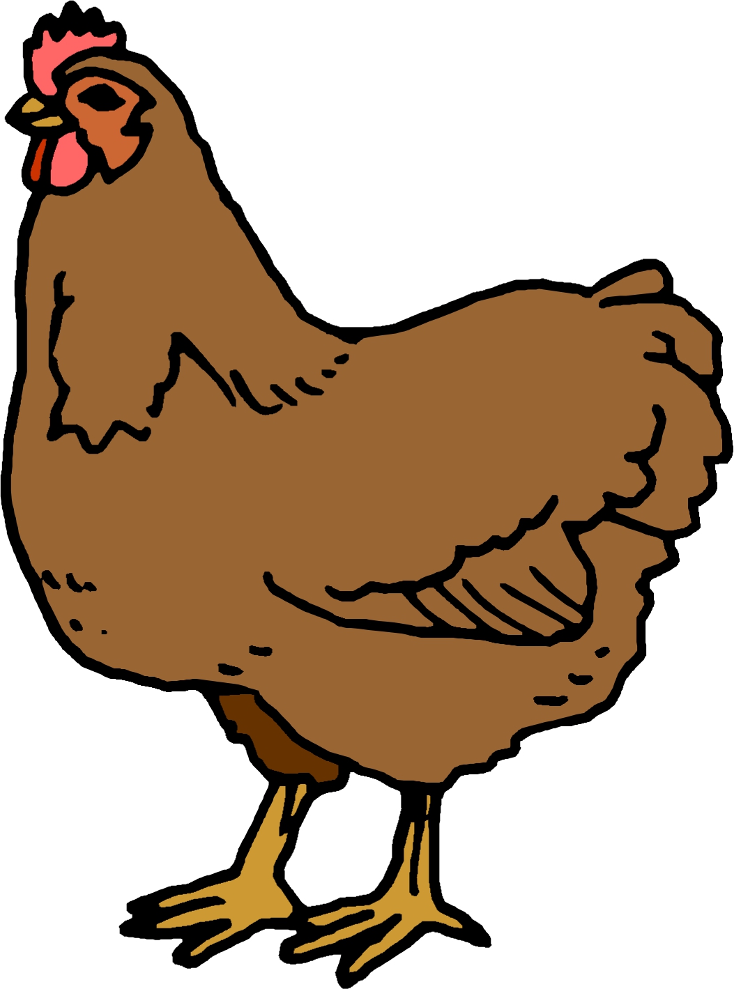 Finished Cartoon Chicken Hen Drawingtutorials Image Vector ...