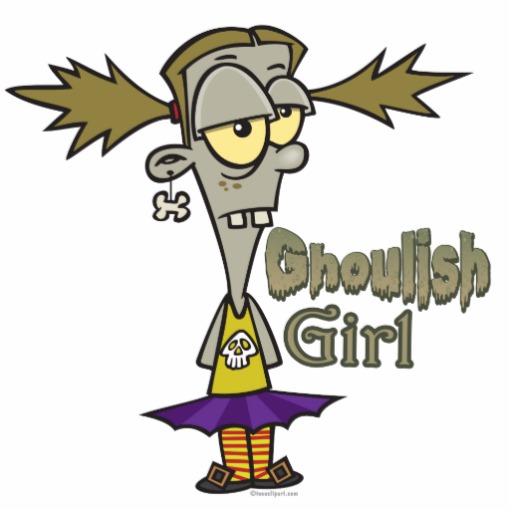 ghoulish girl zombie girl cartoon acrylic cut out from Zazzle.