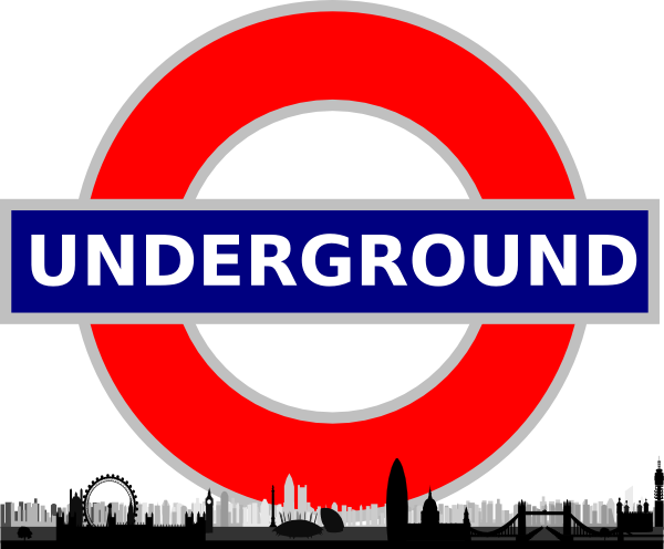 London Underground Sign With London Skyline clip art - vector clip