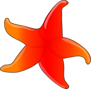 Starfish Clipart Image - Red and Orange Starfish