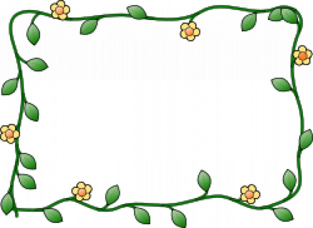 Flower frame with leaved stem | Download free Vector