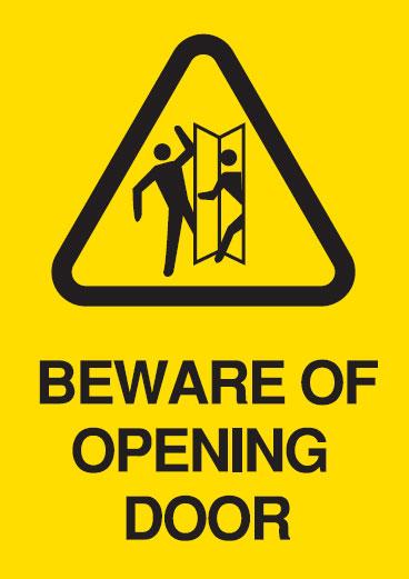 A4 Safety Signs - Beware Of Opening Door - Safety Equipment ...