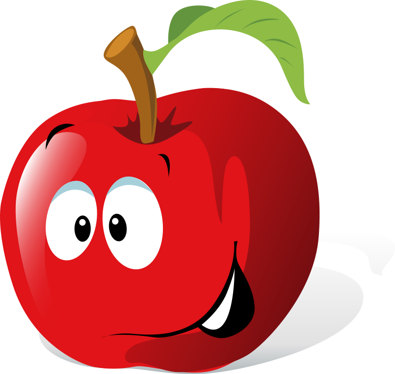 Clipart - Cartoon Red Apple