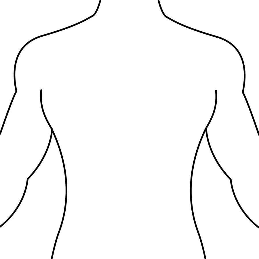 Human Body Outline Front and Back Drawing - Health Token