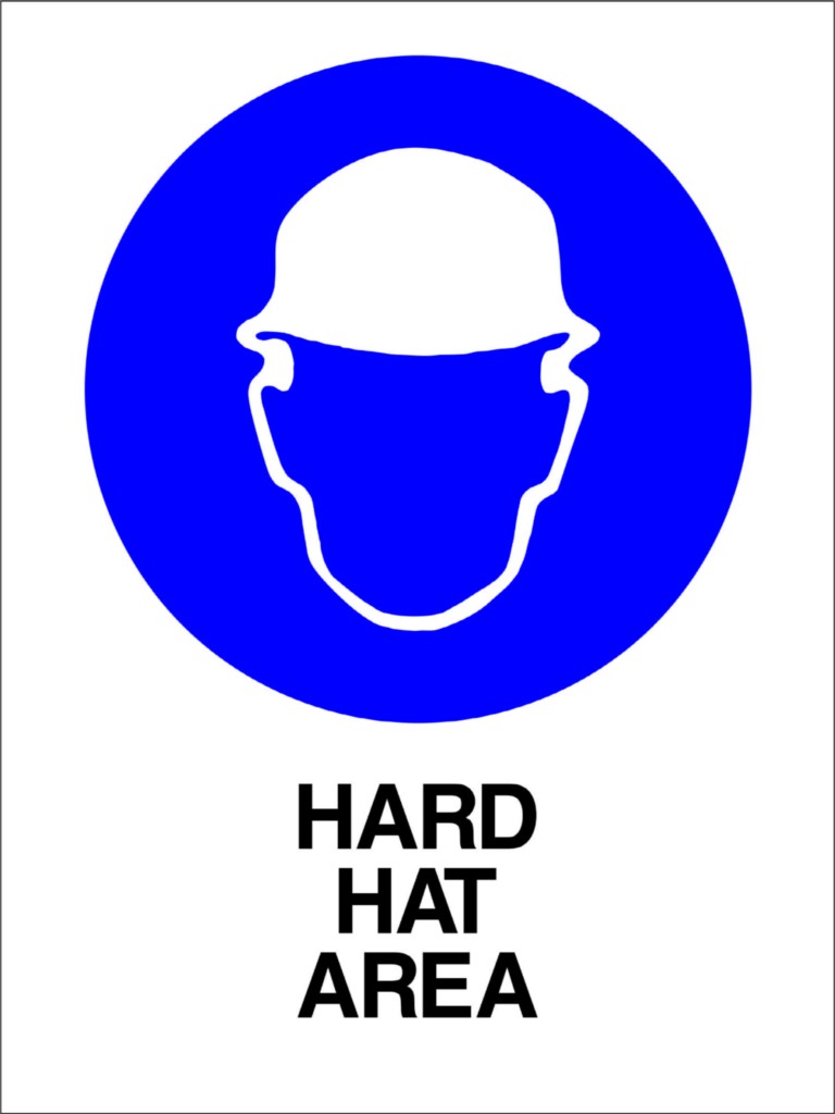 Safety Sign Hard Hat Area Aluminium Composite 200x300