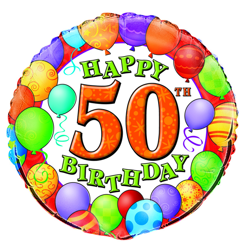 Happy 50th Birthday" Mylar Balloon | Partys R Us