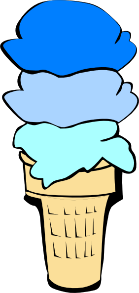 Ice Cream Cone Blue Scoops Clip Art - vector clip art ...