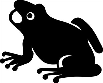Clipart black and white frog silhouette
