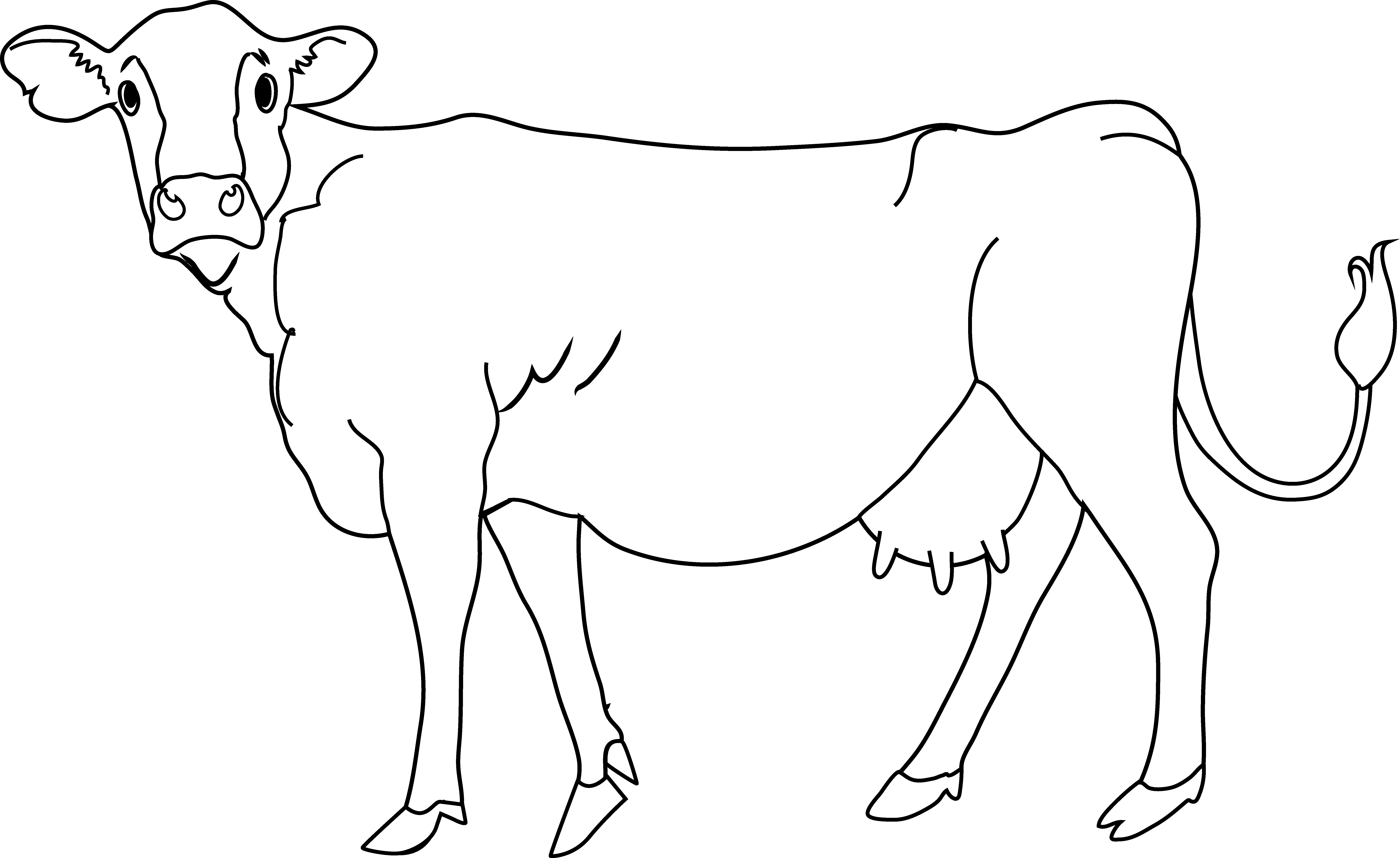 ... Black And White Cow Clipart Cow coloring page - free clip ...