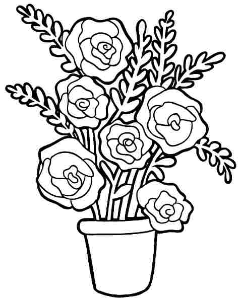 Colouring Pages Bouquet Flowers Free Printable For Toddler #45438.