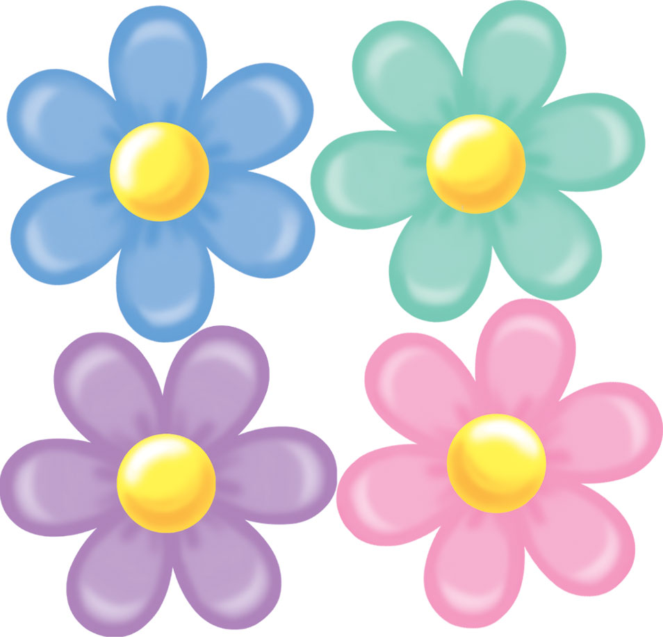 Retro Flower Cutouts - Set of 4 - 14" - Party Packs