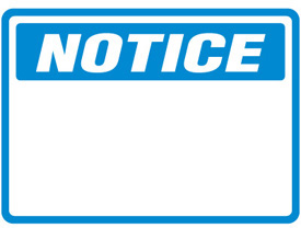 Write-On Blank Notice Sign