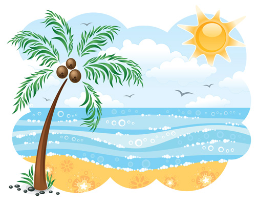 Palm Tree Beach Clipart - Free Clipart Images