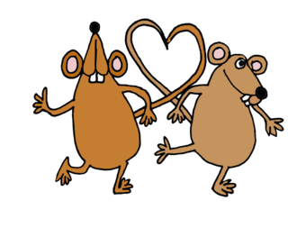 Dancing Mice and Love Cartoon design by naturesfun, Animals t ...