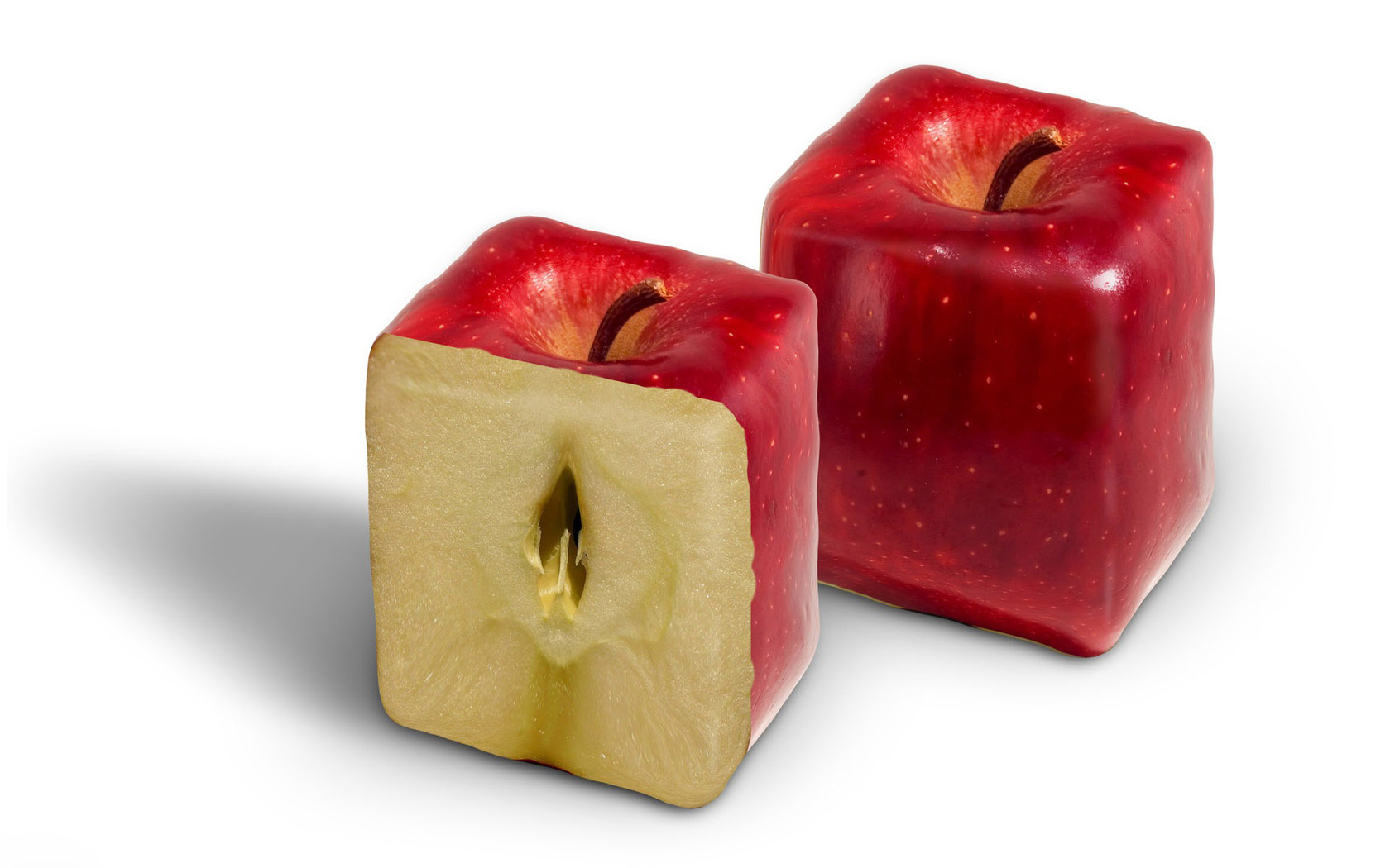 Cube shaped apples wallpaper #