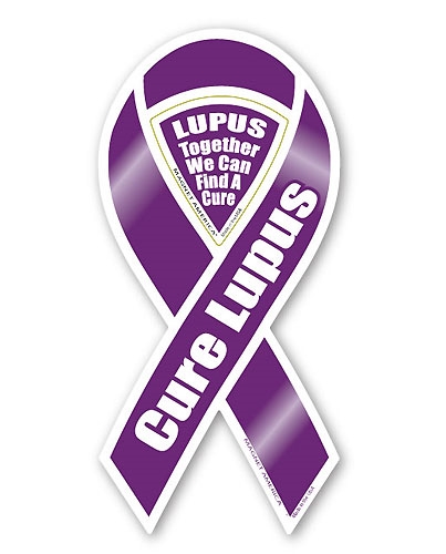 Cure Lupus Awareness 2 in 1 Ribbon Car Magnets - Car Magnets