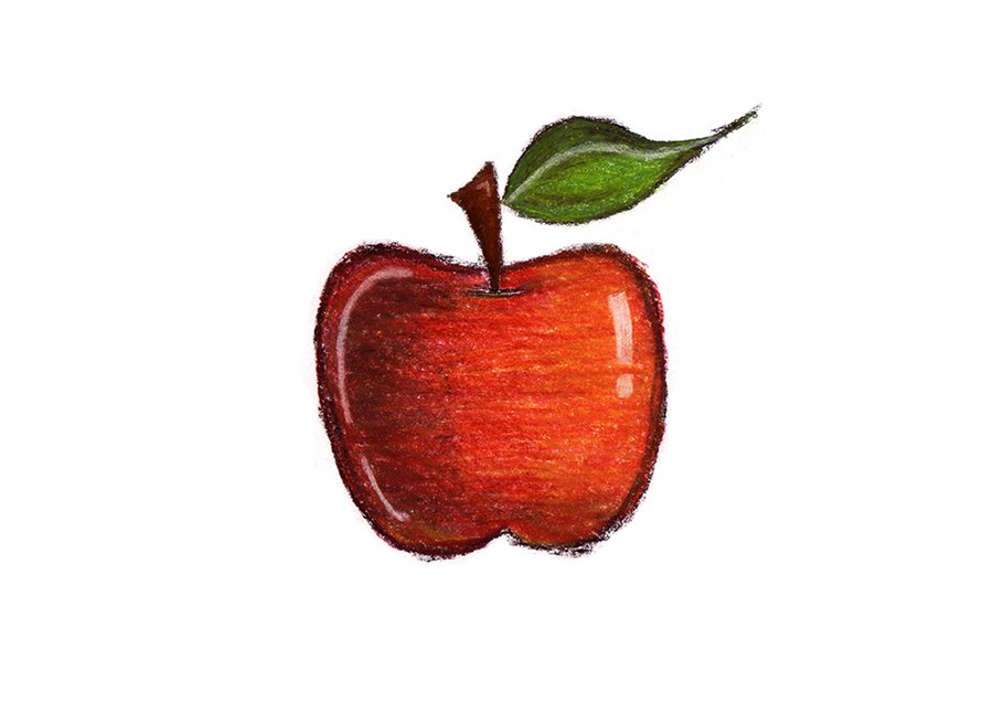 Chalkboard apple drawing clipart