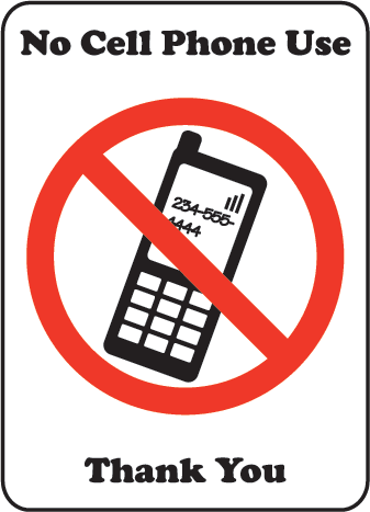 No Cell Phone Use Thank You Sign by SafetySign.com - F7220