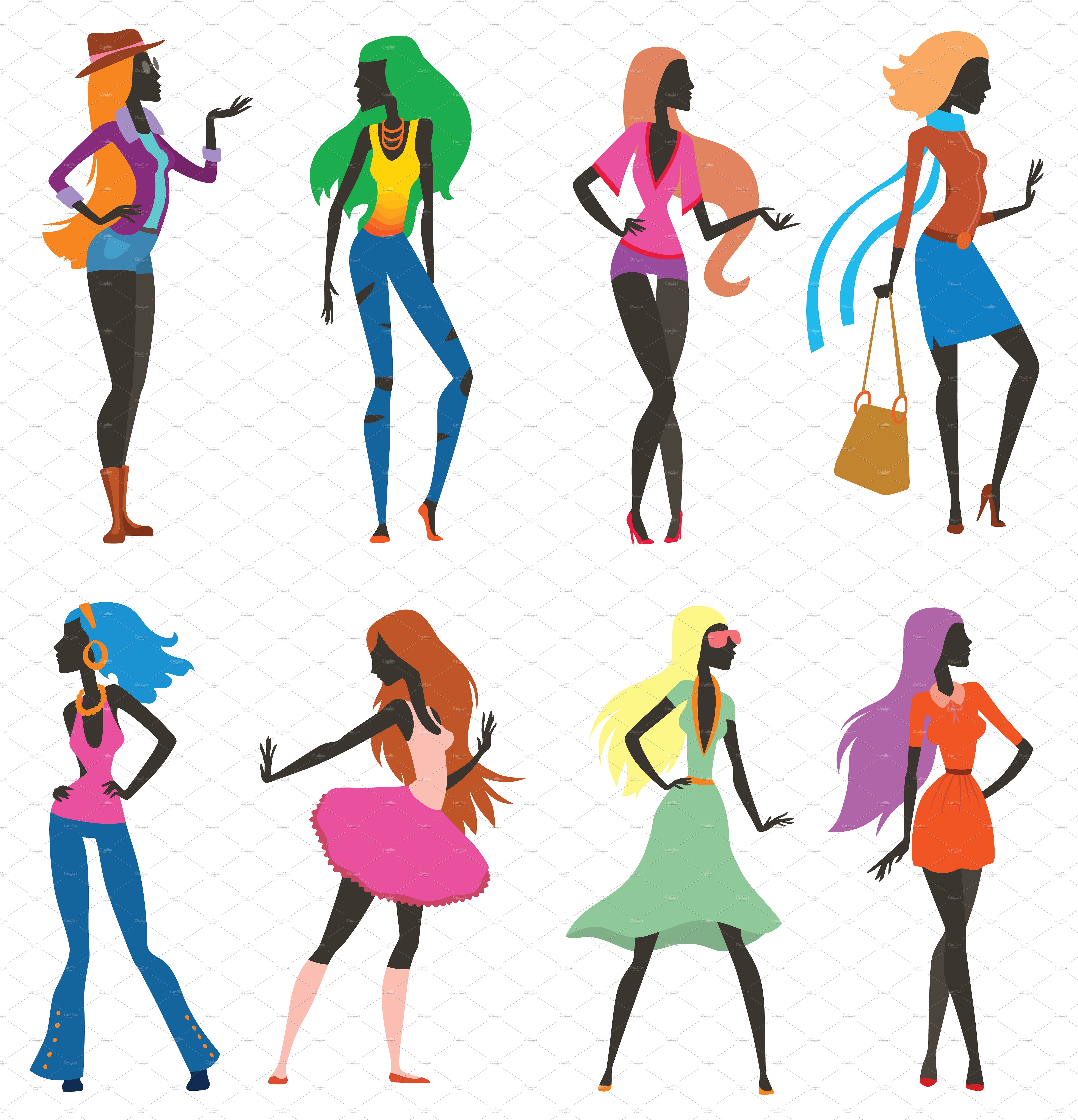 Fashion girls cartoon people vector ~ Illustrations on Creative Market