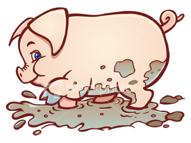 Pig Rolling In Mud Clipart