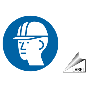 PPE: [Graphic] Hard Hat label #LABEL_CIRCLE_30-R - Safety Signs ...