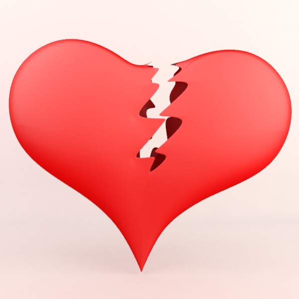 love heart broken 3d model