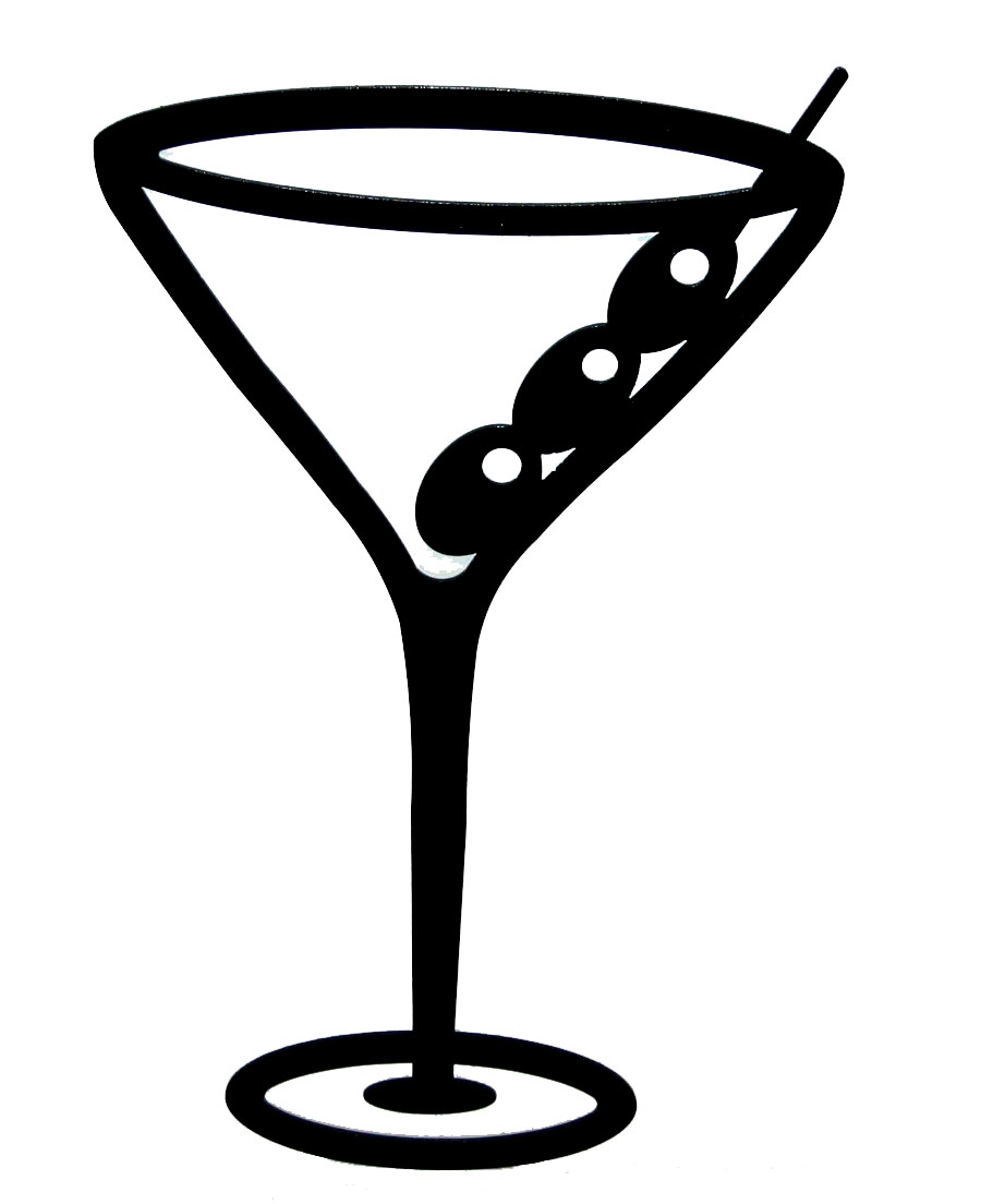 martini glass clipart black and white - photo #13
