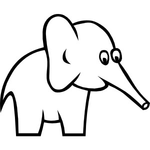 Cartoon Outline Elephant clip art - vector clip art online ...