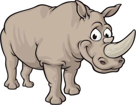 Cartoon Of The Black Rhino Clip Art, Vector Images & Illustrations ...
